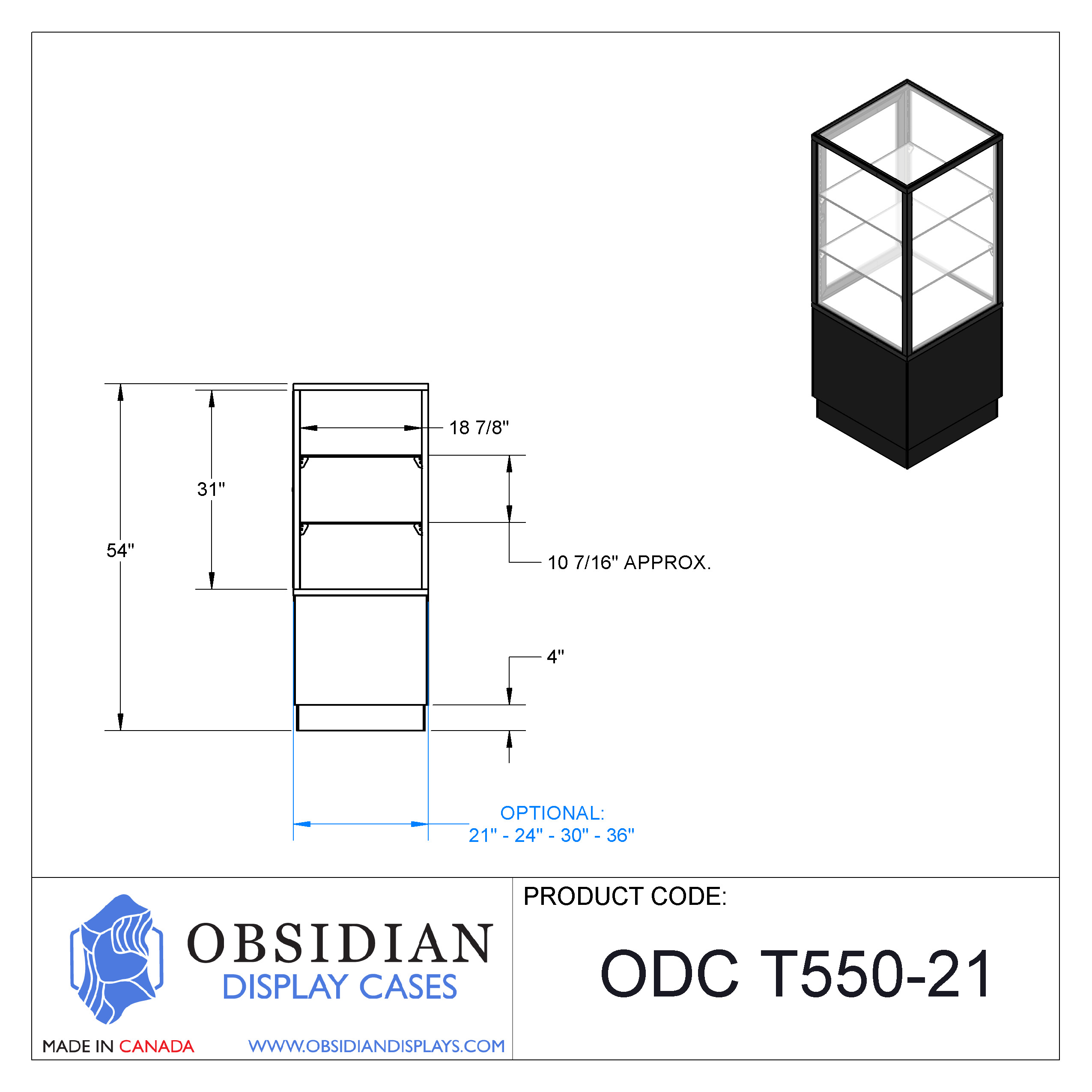 1/2 Short Tower Display